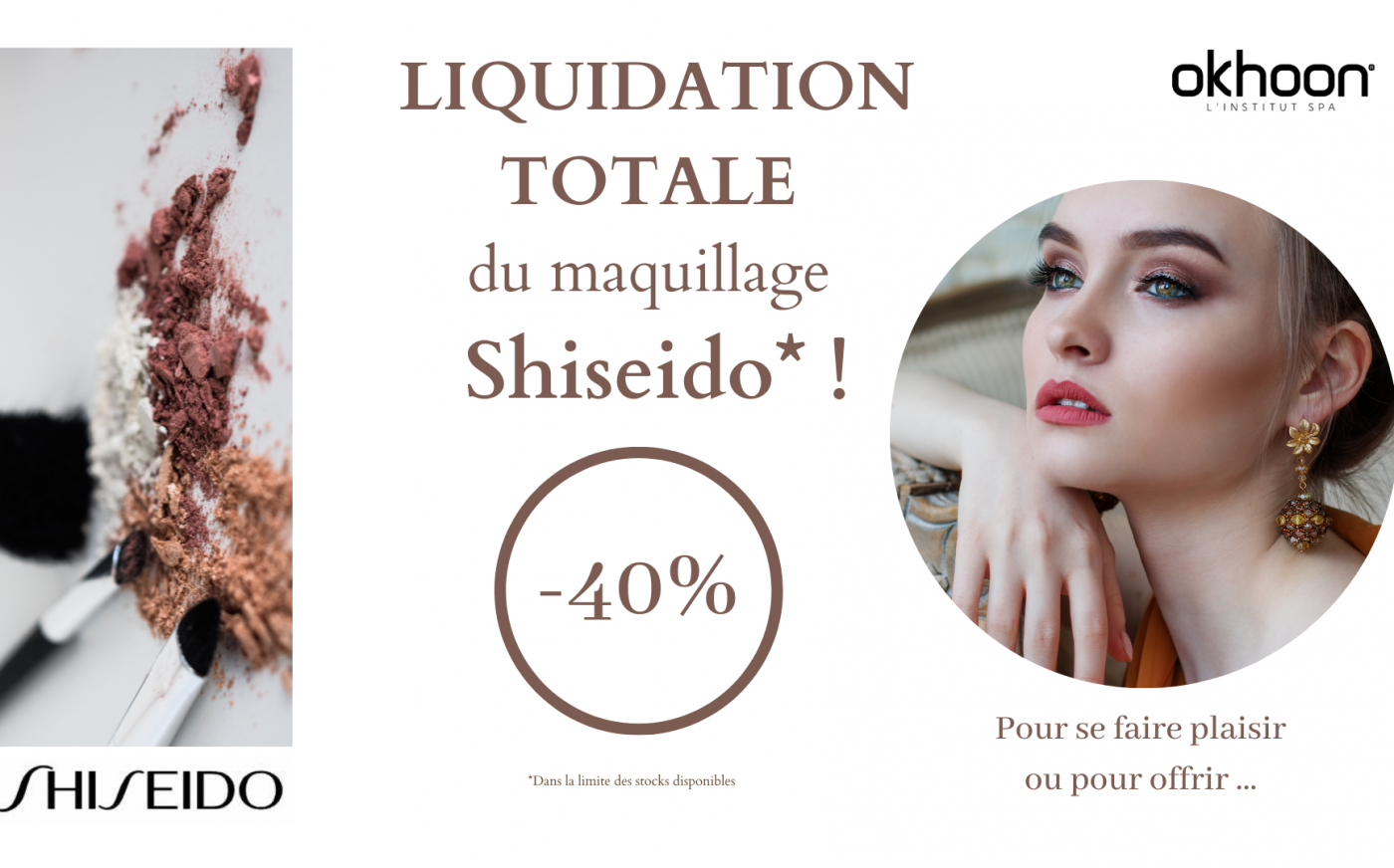 shiseido liquidation maquillage okhoon langueux