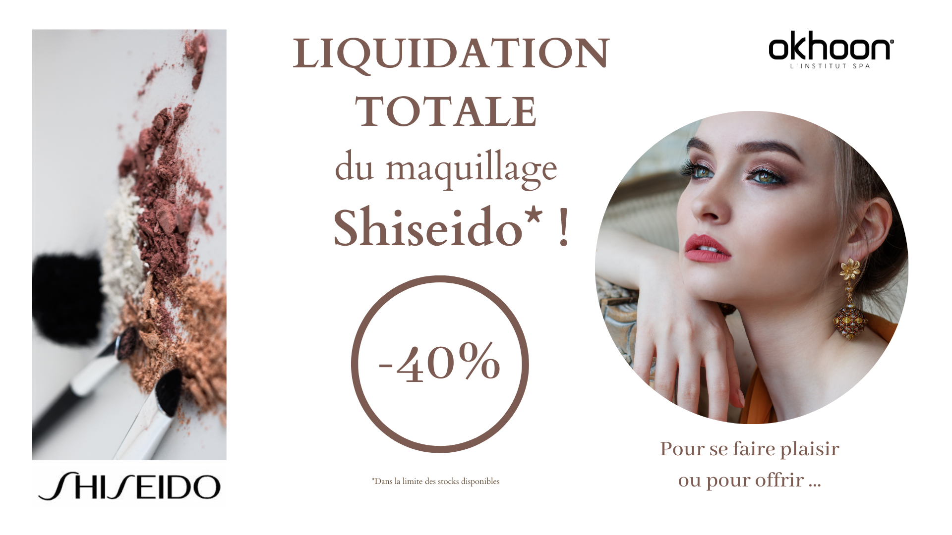 shiseido liquidation maquillage okhoon langueux